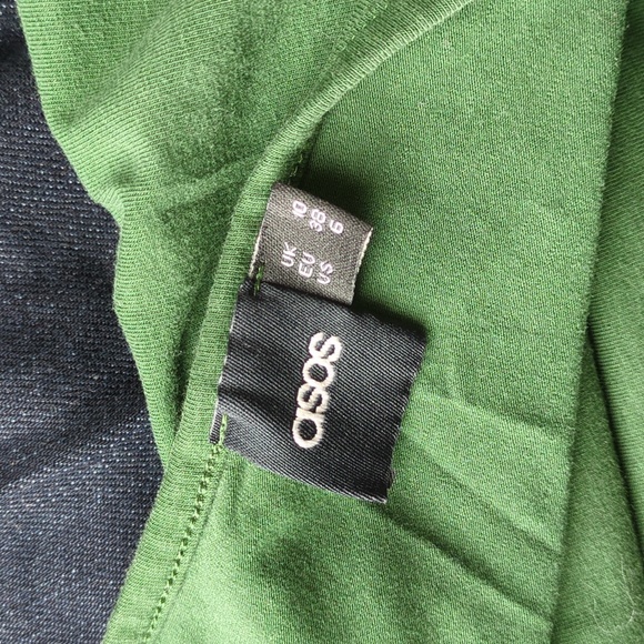 Asos modest long sleeve green midi dress with elastic waist size 6 - Picture 7 of 7